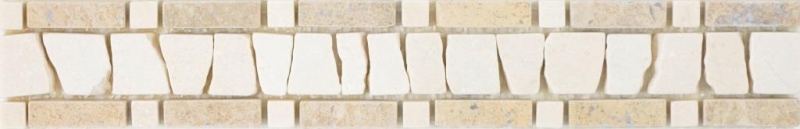 Marmor Borde Bordüre chocolate crema beige walnussbraun Natusteinbordüre Wand Bad Küche Boden WC Sauna - MOSBOR-BC07