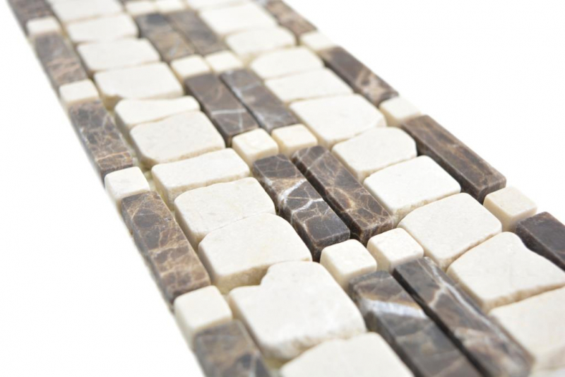 Bordo in marmo marrone scuro cioccolato marrone crema beige pietra naturale bordo parete bagno cucina pavimento sauna - MOSBOR-EC11