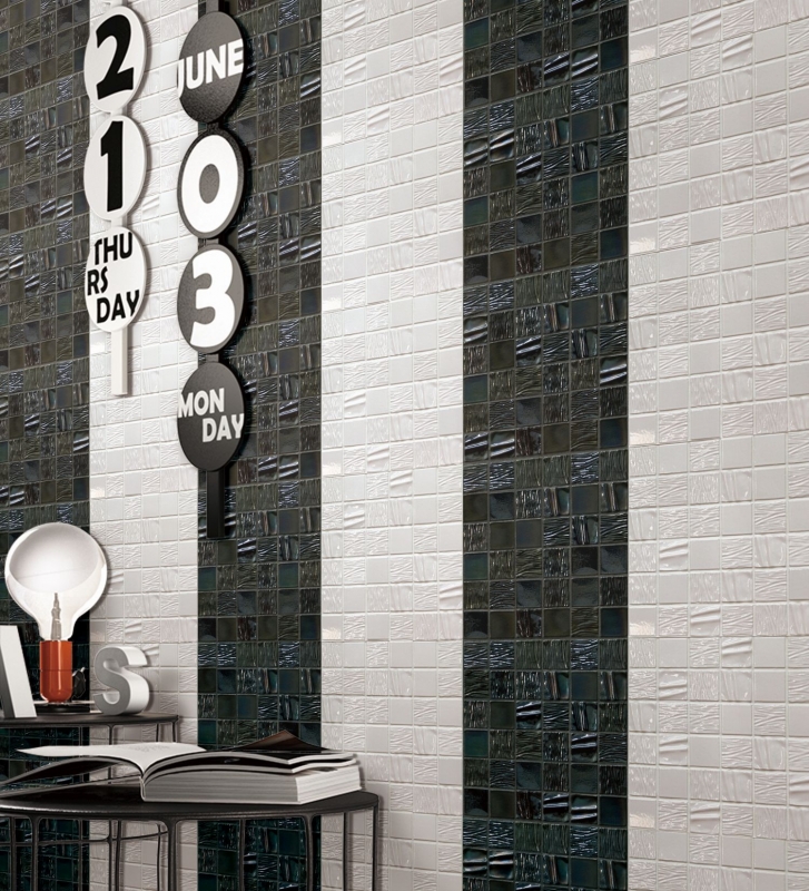 Keramik Mosaik Fliese weiss Mosaikfliese 3D Optik Wand Fliesenspiegel Küche Bad