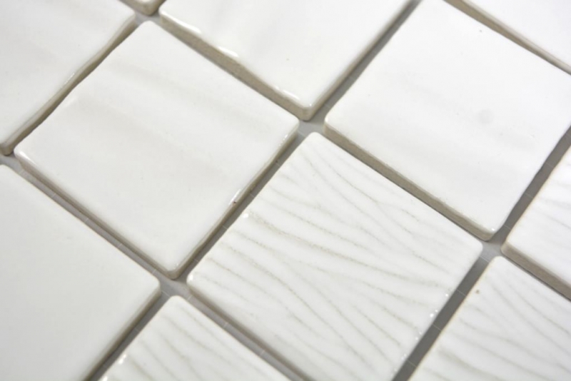 Ceramic mosaic tile white mosaic tile 3D optics wall tile mirror kitchen bathroom