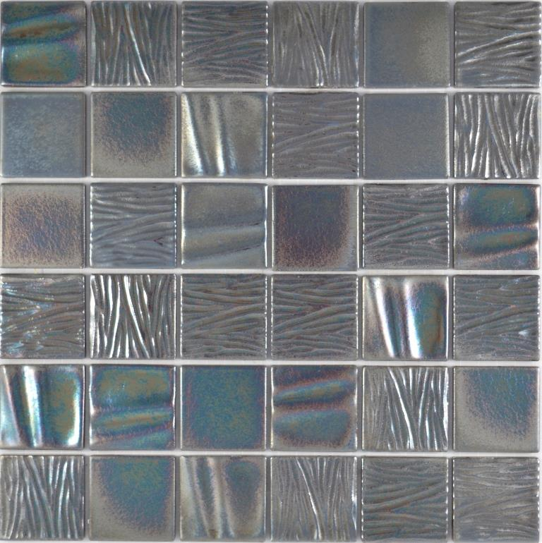Piastrella di ceramica a mosaico nero iridium antracite Piastrella di ceramica da parete specchio cucina bagno MOS14-0003