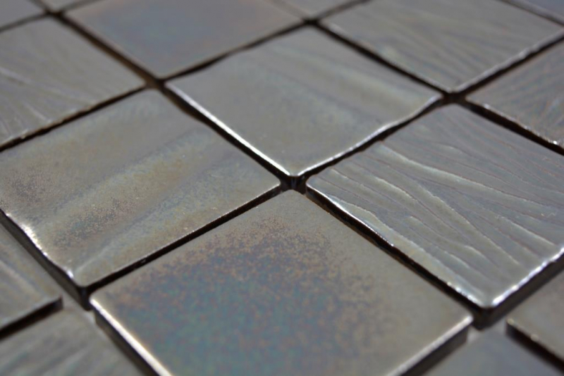 Piastrella di ceramica a mosaico nero iridium antracite Piastrella di ceramica da parete specchio cucina bagno MOS14-0003