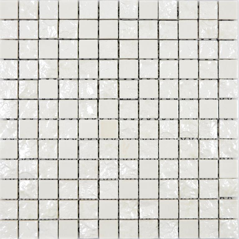 Hand sample ceramic mosaic Baku white mosaic tile wall tile backsplash kitchen bathroom MOS14-0001_m