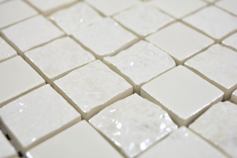 Mosaico ceramico dipinto a mano Baku bianco piastrelle di mosaico muro backsplash cucina bagno MOS14-0001_m