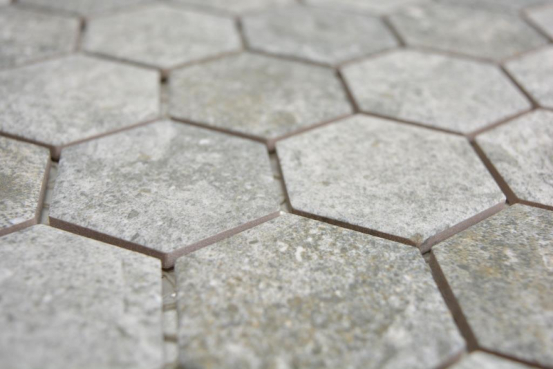 Hexagonal hexagonale mosaïque carreaux de céramique granit gris mix mosaïque mur carreaux de cuisine salle de bains cuisine mur WC - MOS11H-0023