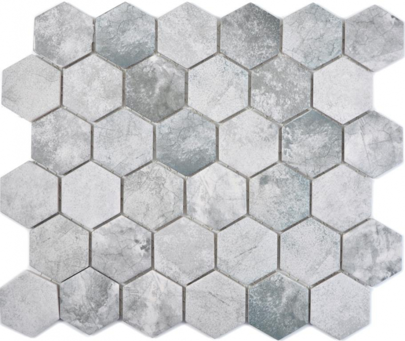Ceramic mosaic hexagon cement light gray mosaic tiles wall tile backsplash kitchen bathroom MOS11H-0222_f