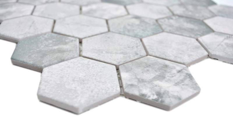 Hexagonal hexagon mosaic tile ceramic cement look light gray mosaic tile wall tile backsplash kitchen bathroom toilet - MOS11H-0222