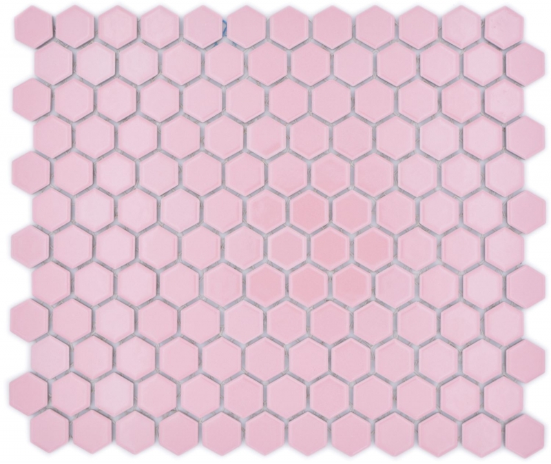 Hexagonal hexagon mosaic tile ceramic mini antique pink glossy mosaic tile wall tile backsplash kitchen bathroom kitchen tile - MOS11H-1111