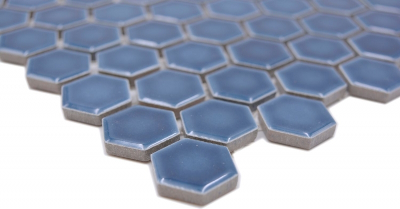Ceramic mosaic hexagon blue-green glossy mosaic tiles wall tile backsplash kitchen bathroom MOS11H-0405_f