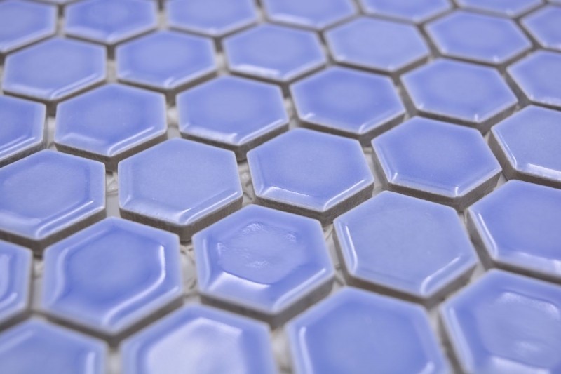 Ceramica mosaico esagono blu lucido piastrelle mosaico muro backsplash cucina bagno MOS11H-0506_f