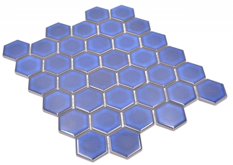 Ceramic mosaic hexagon cobalt blue glossy mosaic tiles wall tile backsplash kitchen bathroom MOS11H-4501_f