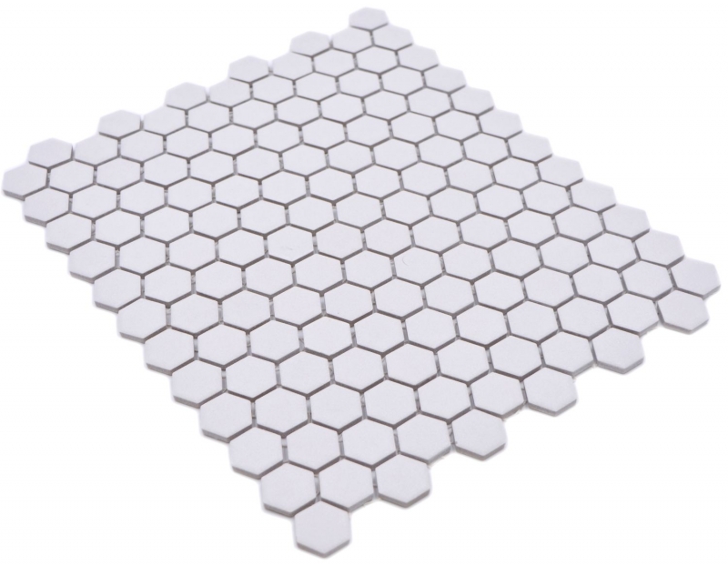 Mosaico ceramico esagonale bianco R10B piatto doccia piastrella pavimento Piastrelle mosaico cucina bagno pavimento MOS11H-0101-R10_f