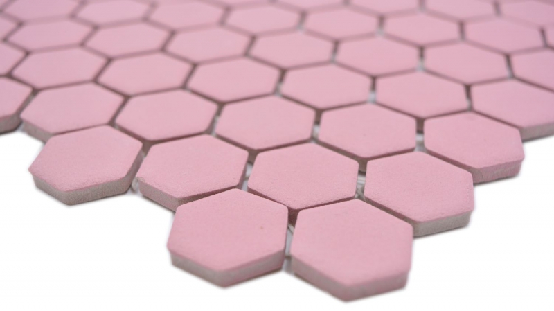 Piastrella di mosaico esagonale in ceramica mini rosa antico R10B piatto doccia piastrella pavimento piastrella mosaico piastrella bagno antiscivolo - MOS11H-1111-R10