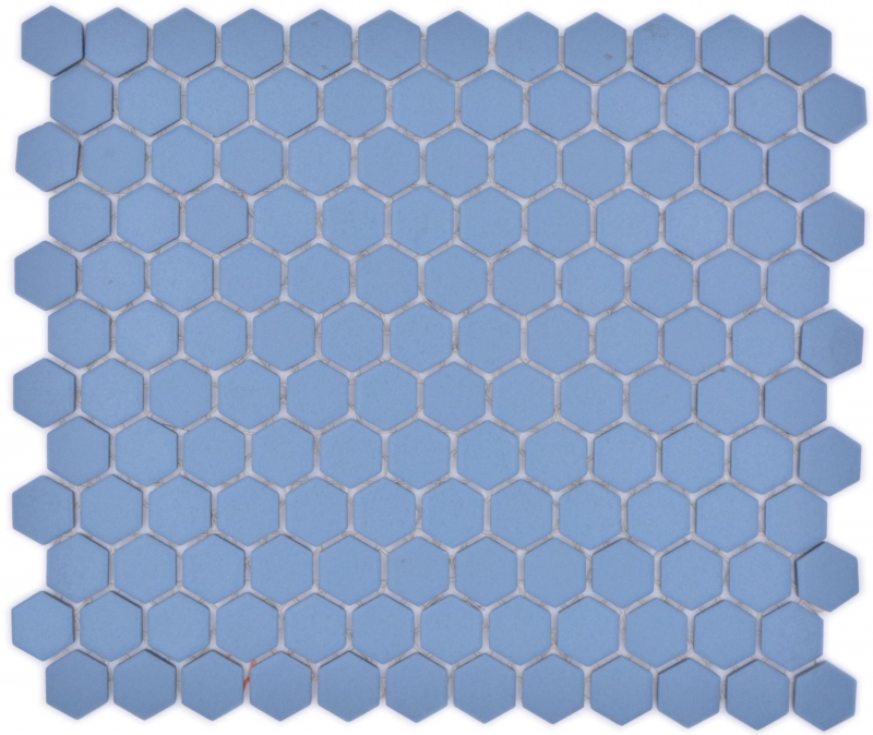 Hexagonale Sechseck Mosaik Fliese Keramik mini blaugrün R10B Duschtasse Bodenfliese Mosaikfliese Rutschhemmend Bad - MOS11H-0405-R10