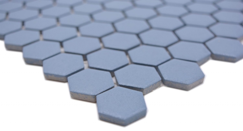 Keramik Mosaik Hexagon blaugrün R10B Duschtasse Bodenfliese Mosaikfliesen Küche Bad Boden MOS11H-0405-R10_f