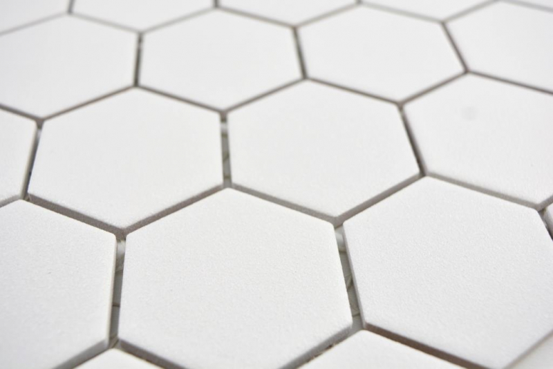 Hexagonal hexagon mosaic tile ceramic white R10B shower tray floor tile mosaic tile non-slip bathroom tile WC - MOS11H-0111-R10