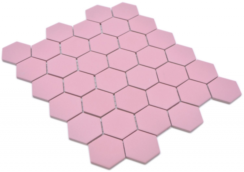Piastrella di mosaico esagonale in ceramica rosa antico R10B piatto doccia piastrella di pavimento piastrella di mosaico antiscivolo WC parete bagno - MOS11H-1112-R10
