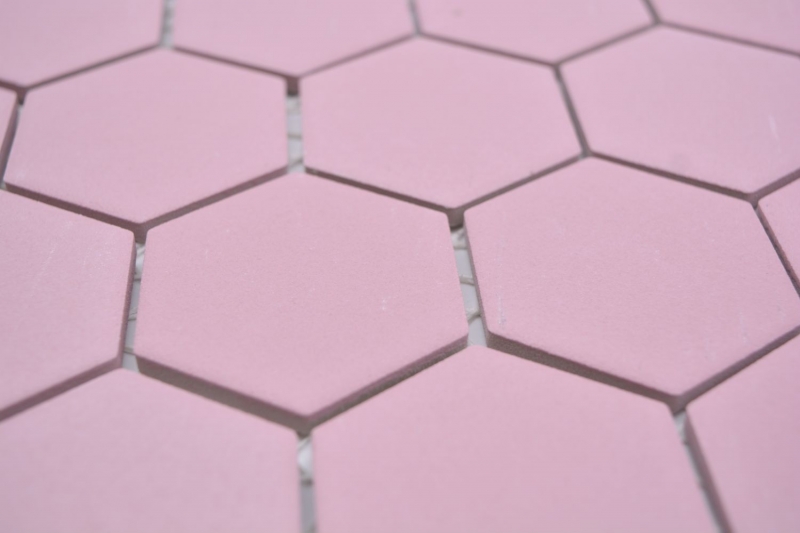 Mosaico ceramico esagono rosa antico R10B Piastrella per pavimento piatto doccia Piastrelle di mosaico cucina bagno pavimento MOS11H-1112-R10_f