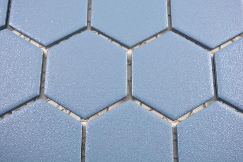 Hexagonale Sechseck Mosaik Fliese Keramik blaugrün R10B Duschtasse Bodenfliese Mosaikfliese Rutschsicher Badfliese Wand - MOS11H-0451-R10