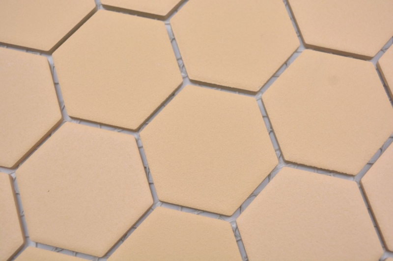 Hexagonal hexagonal carreaux de mosaïque céramique ocre orange R10B receveur de douche carreaux de sol mosaïque mur antidérapant salle de bain - MOS11H-0808-R10