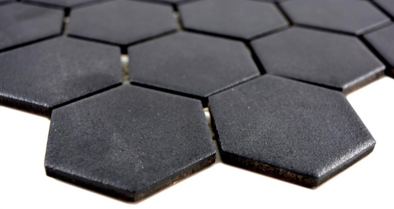 Mano modello mosaico ceramico esagono nero R10B piatto doccia pavimento piastrella mosaico piastrella cucina bagno pavimento MOS11H-0303-R10_m