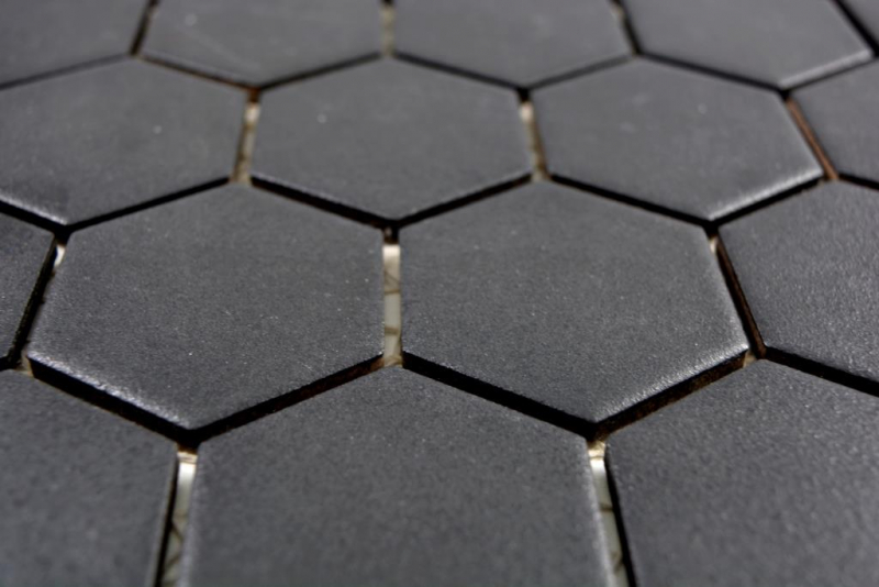 Mosaico ceramico esagono nero R10B piastrella pavimento doccia Piastrelle mosaico cucina bagno pavimento MOS11H-0303-R10_f