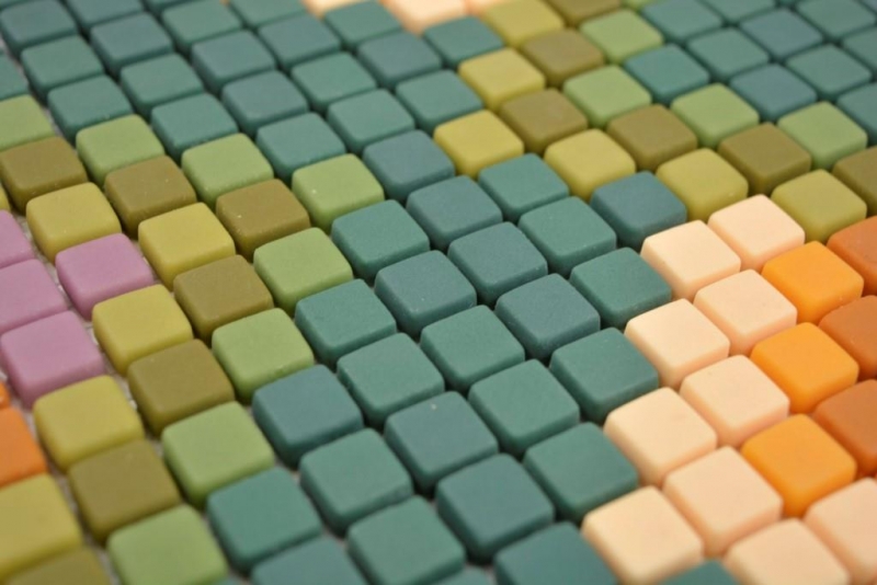 MOSAÏQUE DE VERRE décor vert mat Carreaux de mosaïque muraux Carreaux de cuisine salle de bain MOS140-RO2_f