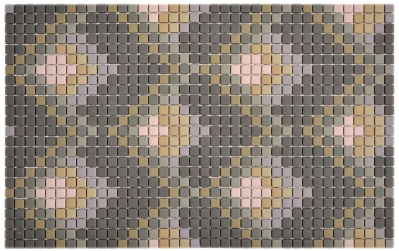 GLASMOSAIK Dekor dunkelgrau matt Mosaikfliesen Wand Fliesenspiegel Küche Bad MOS140-RO6_f