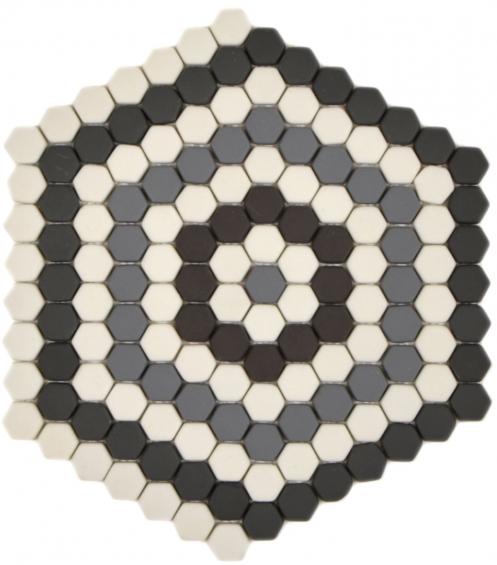 Mini Mosaik Glas grau schwarz weiß matt Wand Küche Bad Dusche WB140-ROHX3|1Matte 