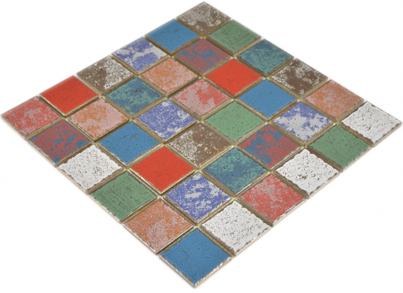 Mosaico a mano in ceramica vintage retro used look mosaico piastrelle muro backsplash cucina bagno MOS24-1234_m