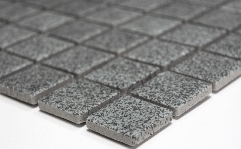 Piastrelle di ceramica a mosaico antiscivolo piatto doccia pietra grigio opaco - MOS18-0208-R10