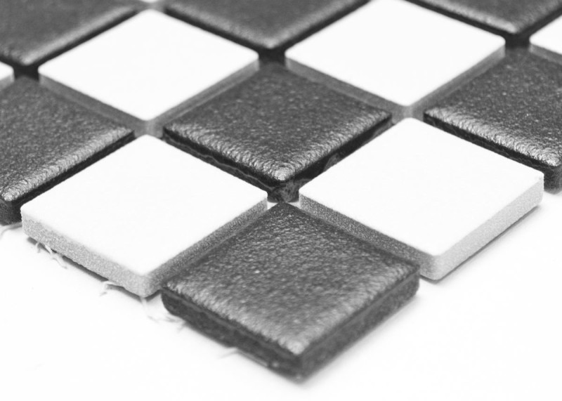Ceramic mosaic SLIPPING CHESSBOARD black white matt unglazed SHOWER TASTE FLOOR TILES - MOS18-0305-R10