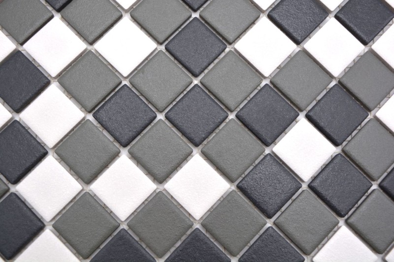 Ceramic mosaic black white anthracite matt SHOWER FLOOR TILES SLIPPROOF - MOS18-2213-R10