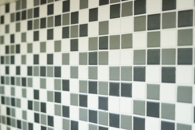 Mosaico ceramico nero bianco antracite opaco PIASTRELLE PER DOCCIA SLIPPROOF - MOS18-2213-R10