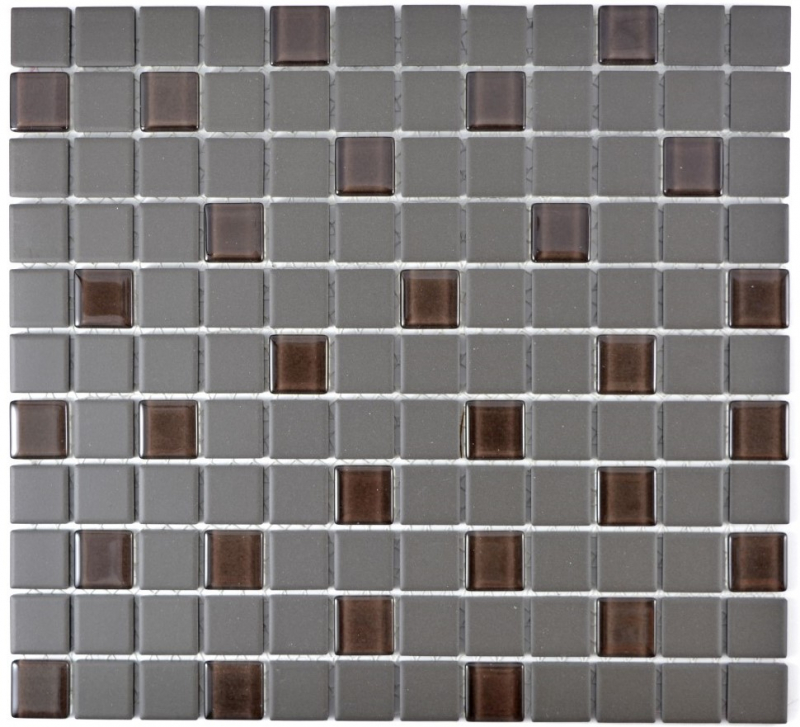 Ceramic mosaic dark gray brown unglazed non-slip glass mosaic SHOWER FLOOR TILES kitchen - MOS18-1313-R10