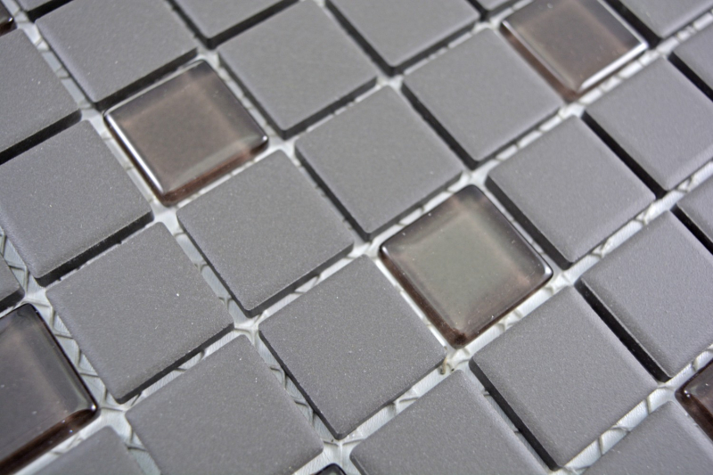 Mosaico di ceramica grigio scuro marrone non smaltato mosaico di vetro antiscivolo PAVIMENTO DOCCIA cucina - MOS18-1313-R10
