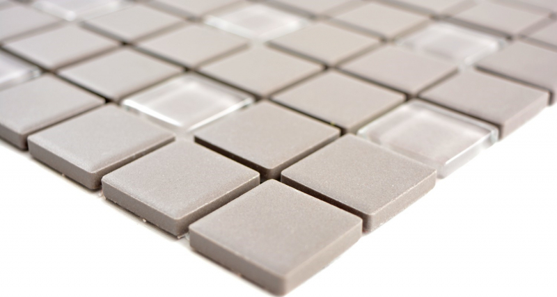 Ceramic mosaic medium gray cream unglazed non-slip glass mosaic mix shower tray bathroom tile - MOS18-0202-R10