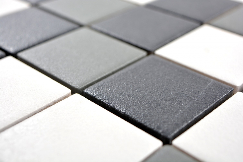 Ceramic mosaic tile RUGGED RUGGED SAFE black white gray metal unglazed tile backsplash - MOS14-2213-R10