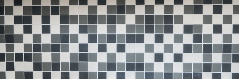 Piastrella di ceramica a mosaico RUGGED SAFE nero bianco grigio metallo non smaltato - MOS14-2213-R10