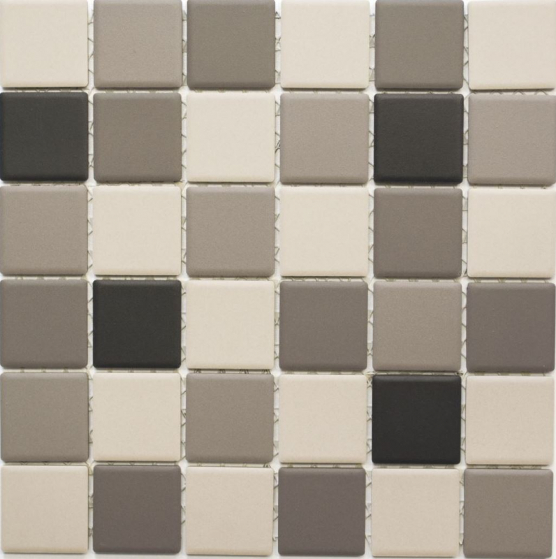 Piastrella di ceramica a mosaico beige chiaro grigio antracite non smaltata antiscivolo backsplash piastrelle bagno - MOS14B-0208-R10