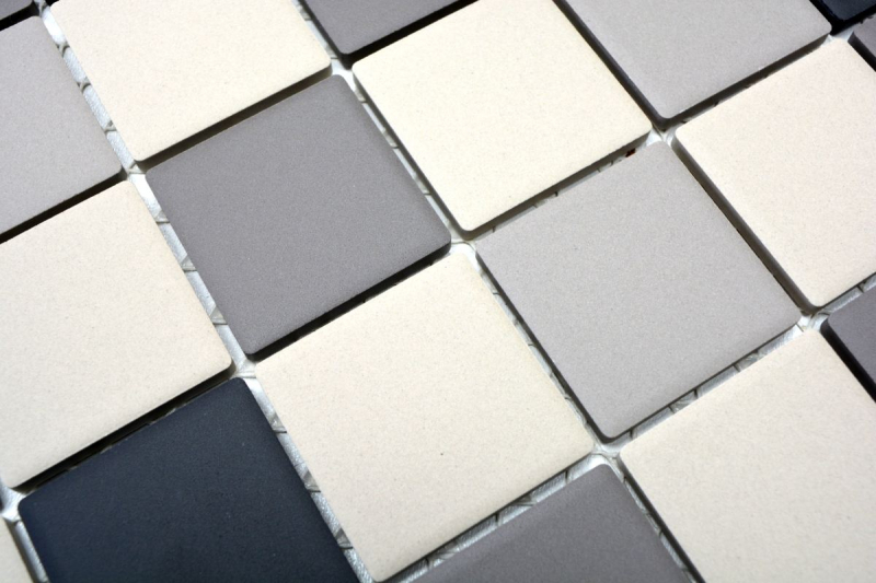 Ceramic mosaic tile light beige gray anthracite unglazed non-slip backsplash bathroom tile - MOS14B-0208-R10