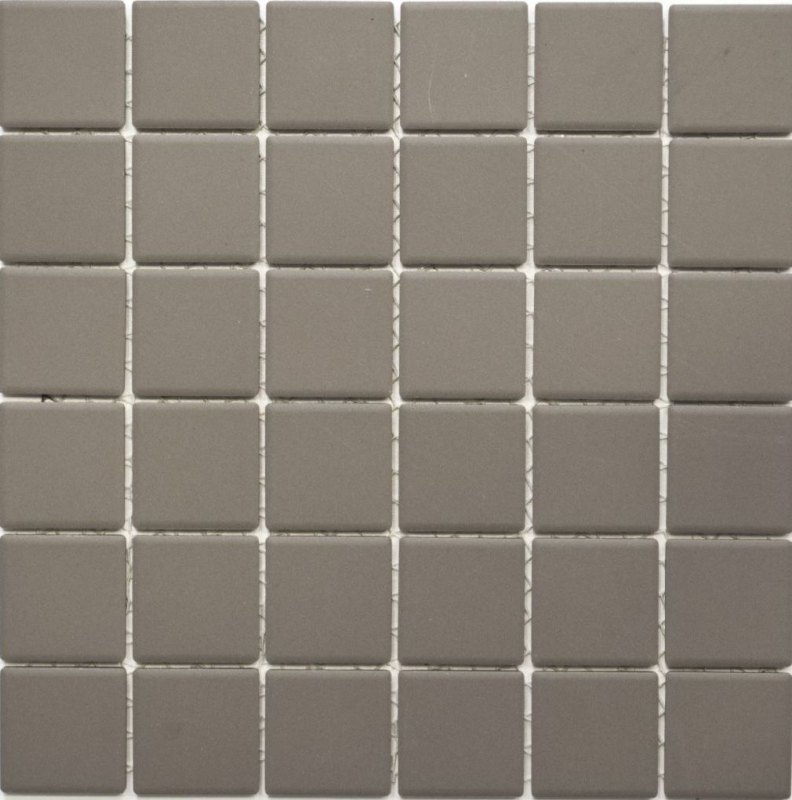 Hand-patterned mosaic tile ceramic mud gray unglazed RUTSCHEMMEND BAD MOS14B-0204-R10_m