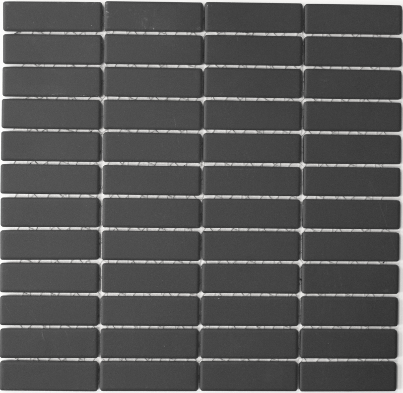 Piastrella a mosaico Rod in ceramica nera antracite non smaltata piatto doccia antiscivolo piastrella pavimento bagno piastrella parete - MOS24B-0310-R10