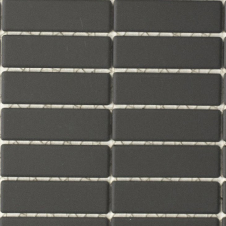 Mosaik Fliese Stäbchen schwarz unglasiert rutschhemmend 24B-0310-R10_b1 Matte 