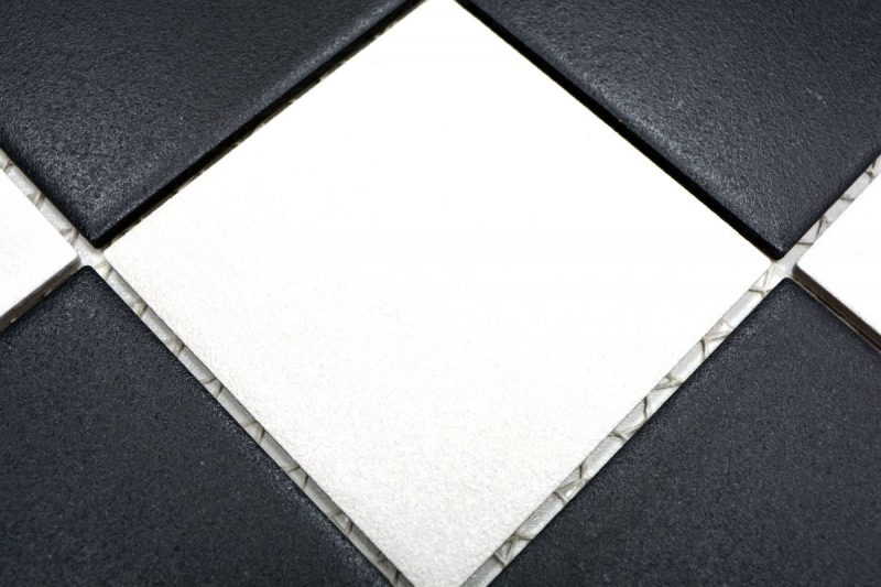 22-0304-R10_b Mosaik Fliese schachbrett schwarz/weiß antirutsch R10B Wand Boden 