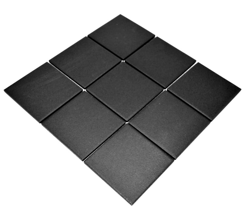 Piastrella a mosaico da parete in ceramica nero antracite antiscivolo piatto doccia pavimento WC - MOS22-0302-R10