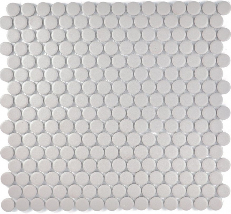 Pulsante mosaico LOOP mosaico rotondo grigio chiaro beige non smaltato pavimento antiscivolo cucina doccia - MOS10-0202-R10