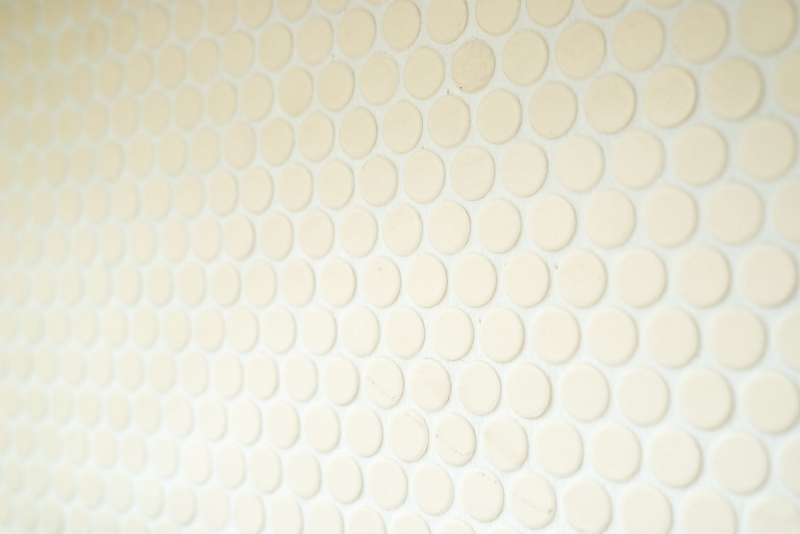Knopfmosaik LOOP Rundmosaik hellbeige matt unglasiert rutschsicher Wand Küche Dusche BAD - MOS10-1202-R10