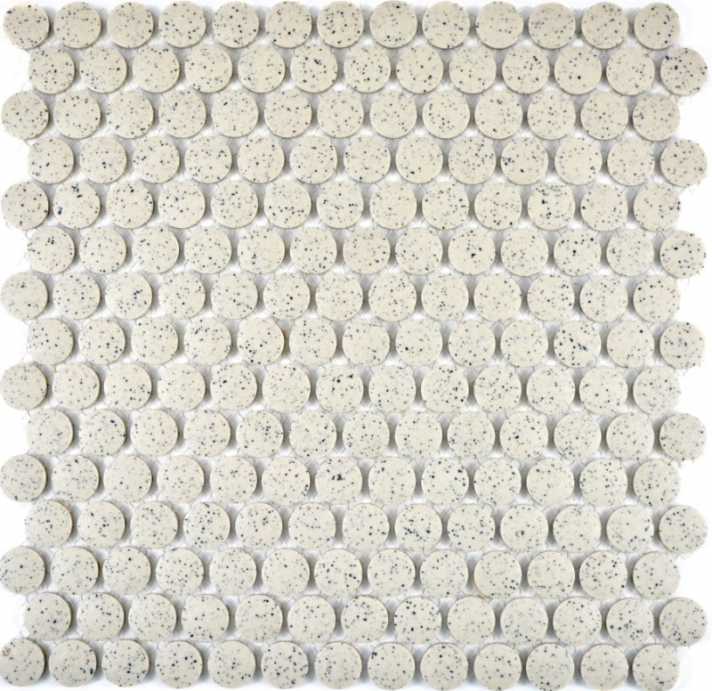 Mosaikfliese Duschtasse Boden creme Spots unglasiert RUTSCHEMMEND MOS16-0103-R10