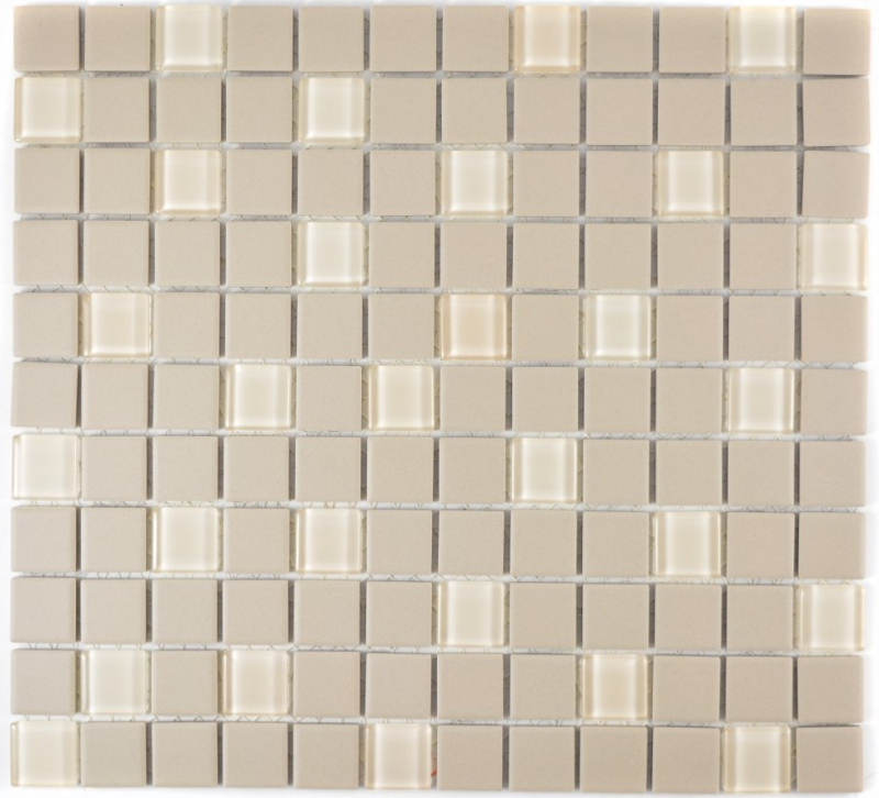 Mosaico ceramico piastrelle per doccia piastrelle per pavimenti beige chiaro non smaltato mosaico di vetro antiscivolo- MOS18-1212-R10